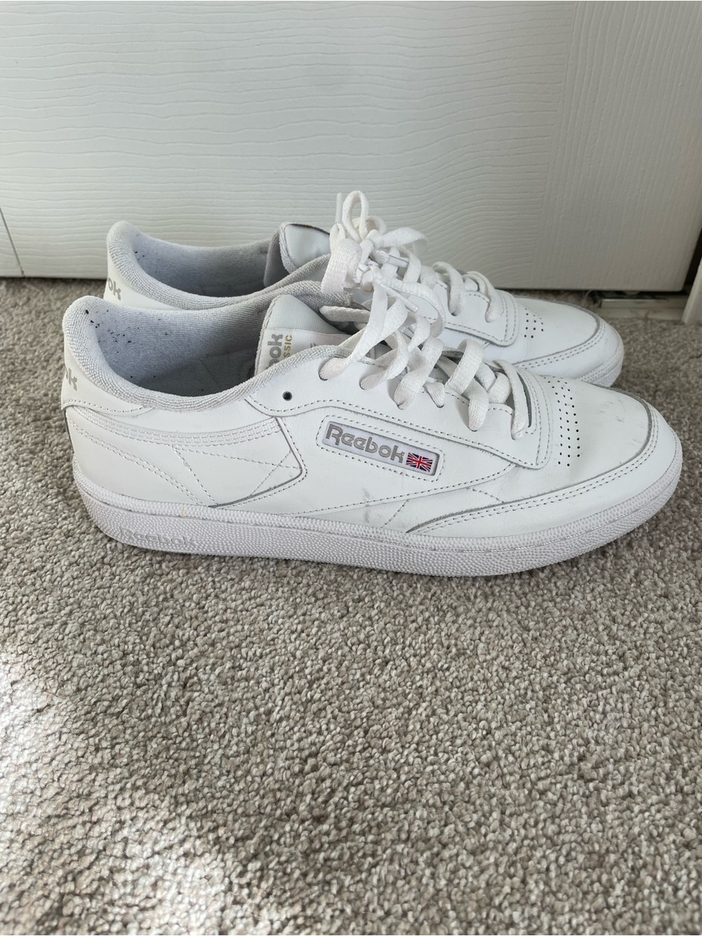 Reebok White Leather Low-Top Sneakers